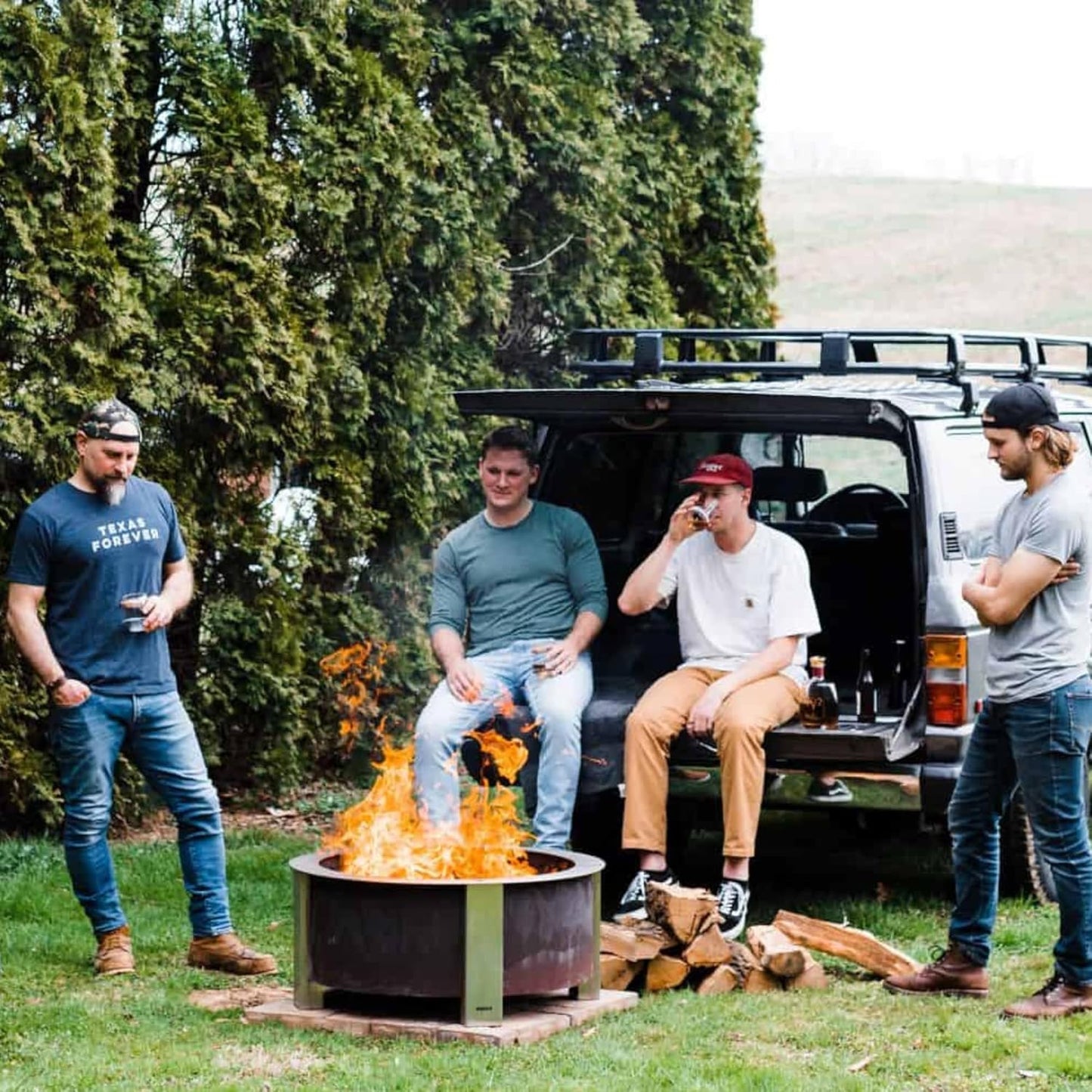 Breeo Smokeless Fire Pit (X Series 30, Corten Steel) | 34.5 inch Smokeless Firepit for Outside | 94 Pounds | Ideal for Families Compatible with Wide Range of Breeo Accessories