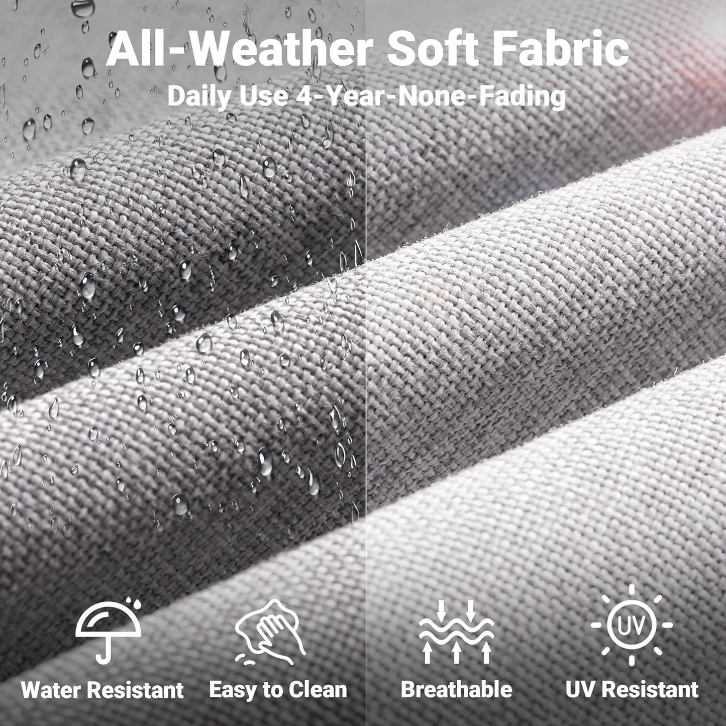 ovios 4 Pieces Patio Furniture Set, Outdoor Wicker Sofa with Coffee Table, Chairs, All Weather High Back Rattan Loveseat Couch with Comfy Cushions, Grey