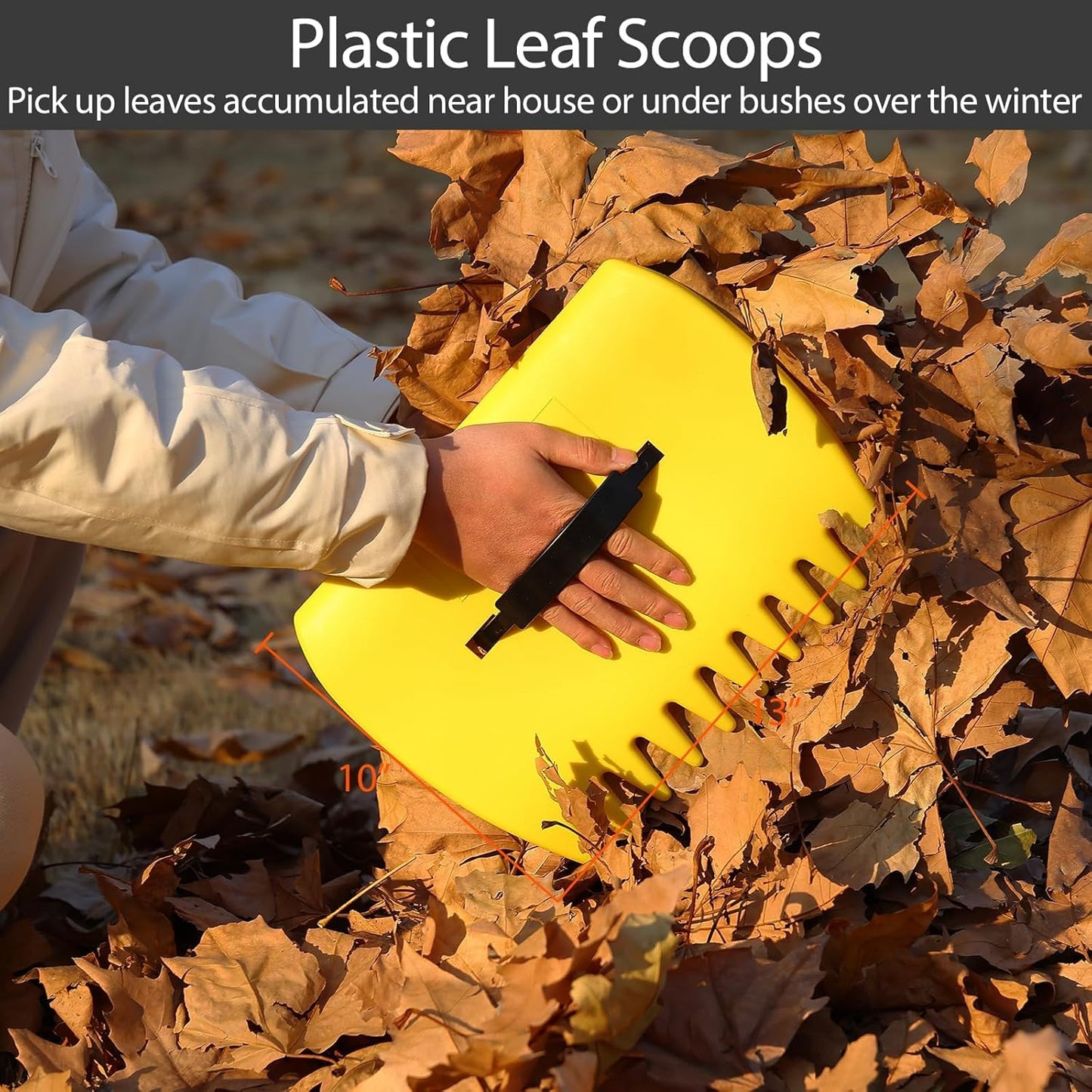 Leaf Rake, 11 Tines 9" Wide Metal Garden Rake for Leaves with 32 Gallon Leaf Bags and Scoops, Small Lawn Collapsible Yard Rakes for Camping Mulch Shrub Long Handle 30-70