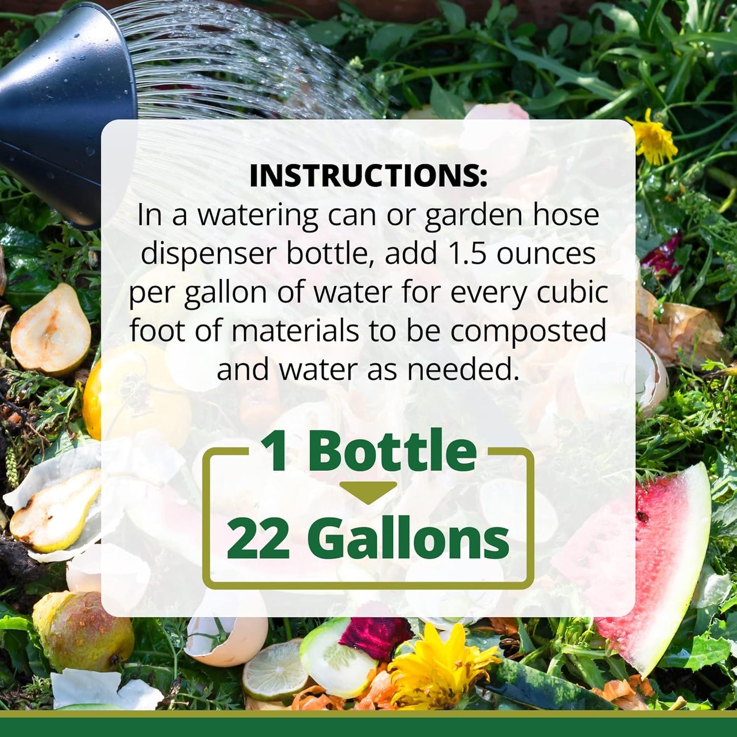 TeraGanix Compost Accelerator (1 Bottle = 22 Gallons), Reduce Odors, Liquid Compost Starter Concentrate, Reduce Composting Time, USDA Organic, 1 Quart (32 fl oz)