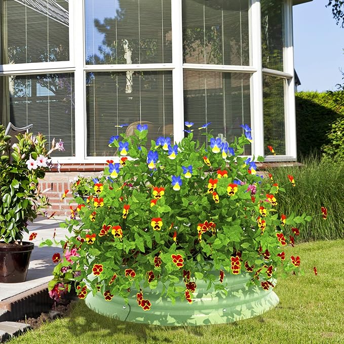 BPS Metal Raised Garden Bed, 2-Pack 2.5FT Diameter Galvanized Planter Raised Garden Boxes for Flower Planters, Vegetables Herb