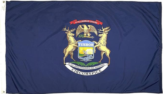 FlagSource Michigan Nylon State Flag, Made in the USA, 3x5'