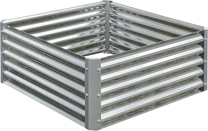 Arrow Sheds GrowIT Galvanized Steel Raised Flower and Plant Bed for The Garden or Greenhouse, 36" x 36" x 17"