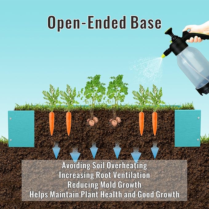 HDPE Raised Garden Bed 47.24 * 24.4 * 9.65 in,Vegetable Planter Bed Outdoor,Elevated Horticulture Planter Bed,Waterproof,Rot-Resistant and Non-Cracking Above Ground Garden Bed(Aruba Blue)