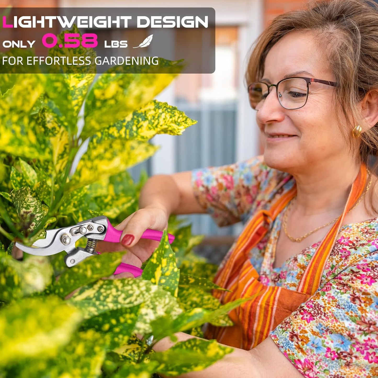 8.5" Professional Bypass Pruning Shears – Heavy Duty Garden Scissors & Clippers for Branch Trimming, Ultra Sharp SK5 Blade, Ergonomic Handle, Perfect Gardening Gift for Women, 2025 Pink Tools