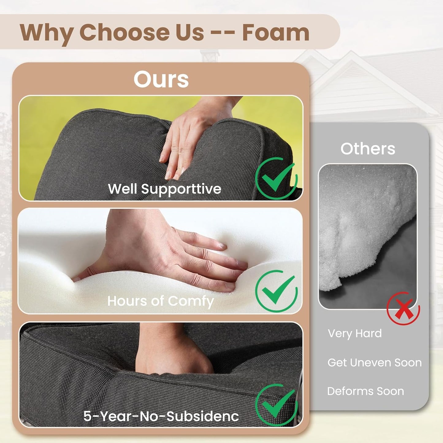 HOOOWOOO Patio Furniture Set,6 Pieces Outdoor Conversation Set,All Weather Wicker Loveseat Sofa Set with High Back Chairs Table,Black