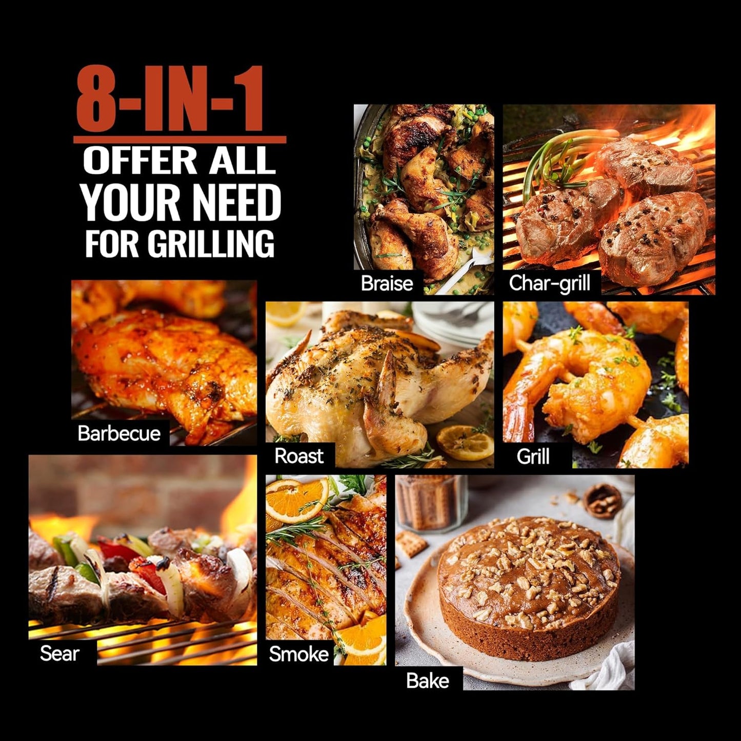 Z GRILLS Wood Pellet Grill Smoker with PID 2.1 Controller, 450°F Max Temperature, 8-in-1 BBQ Grill, 459 Square Inches Cook Area, Meat Probes, Rain Cover (450E PRO)