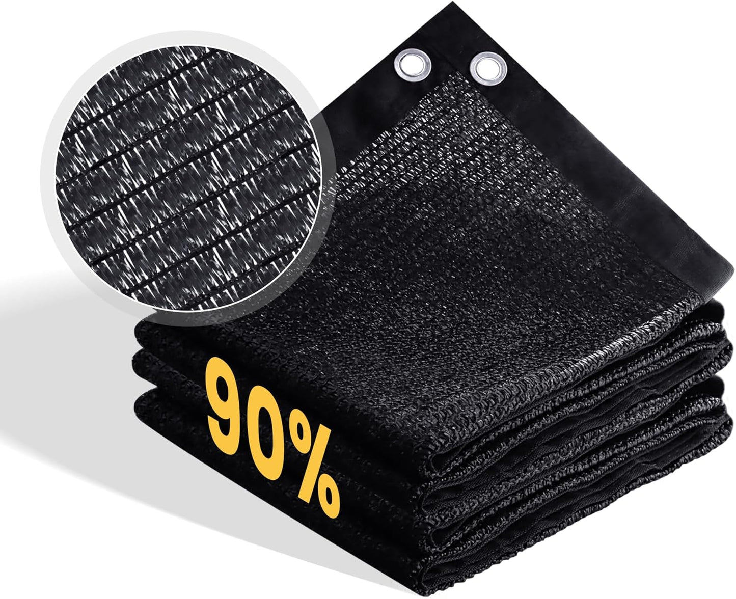 VICLLAX 90% Shade Cloth, 18x22FT Durable Black Mesh Trap with Every 3 FT Grommet, Sun Shade Fabric Netting for for Plants Cover, Greenhouse, Chicken Coop, Barn Kennel, Garden Patio