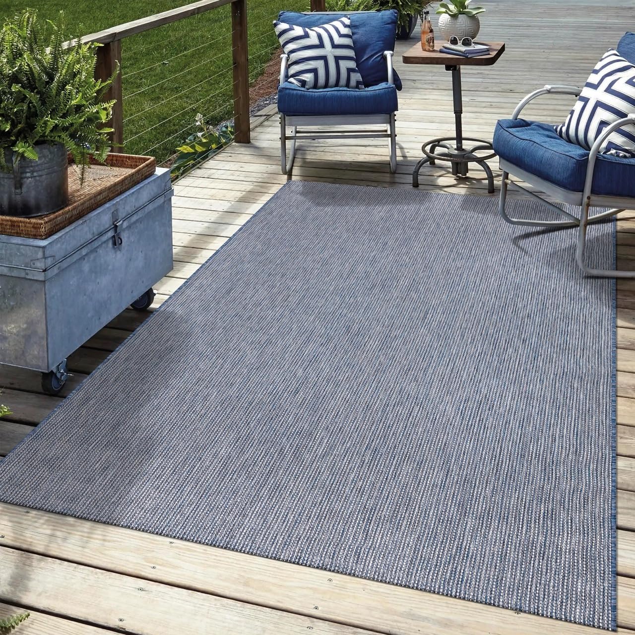 Keen Home Design Terrace Outdoor Area Rug - 5x8 Washable Indoor/Outdoor Rug for Patio, Kitchen, Balcony, Beach, Garden, Deck and Porch, Size: 5'3"x7'7"