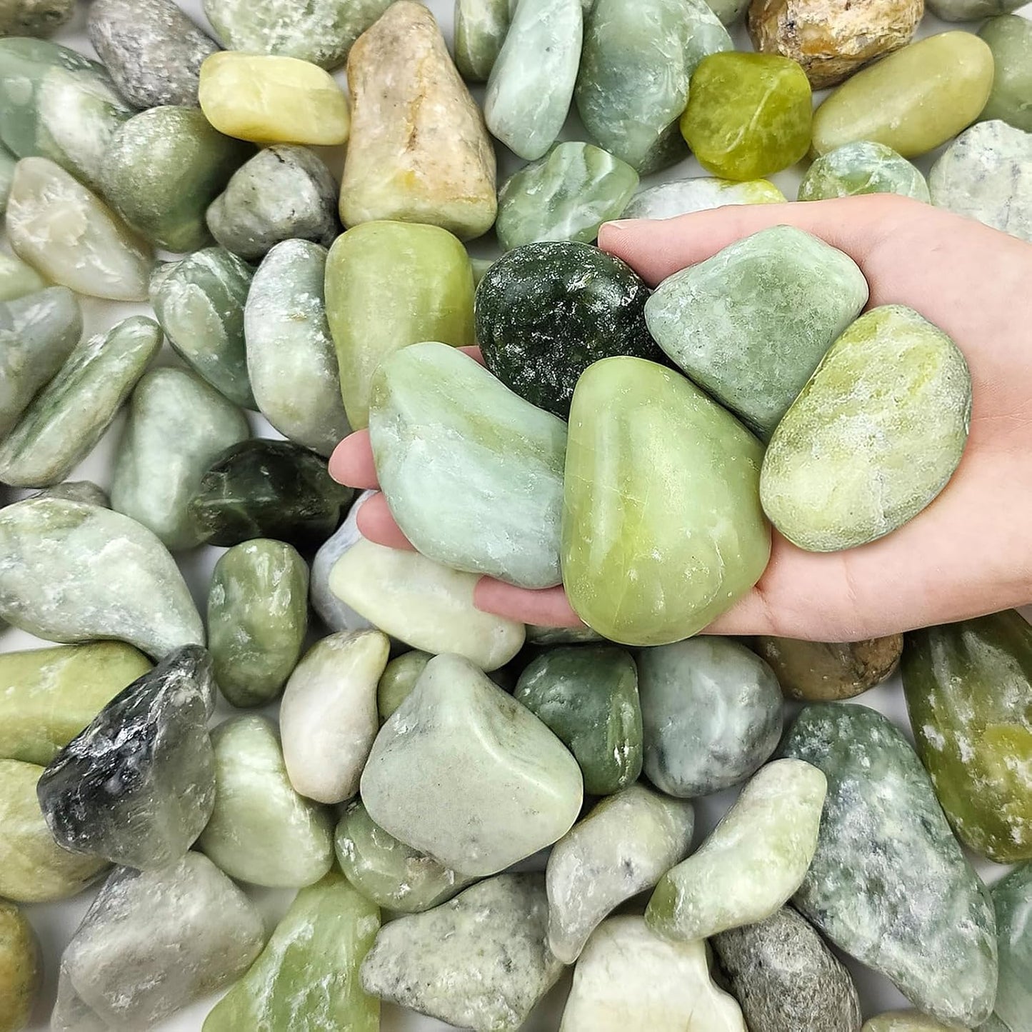 5 lbs Green River Rocks for Plants, 2-3 Inch Large Pebbles for Indoor Plants, Decorative Stones Rocks for Succulent, Landscaping, Vases, Crafting and Garden