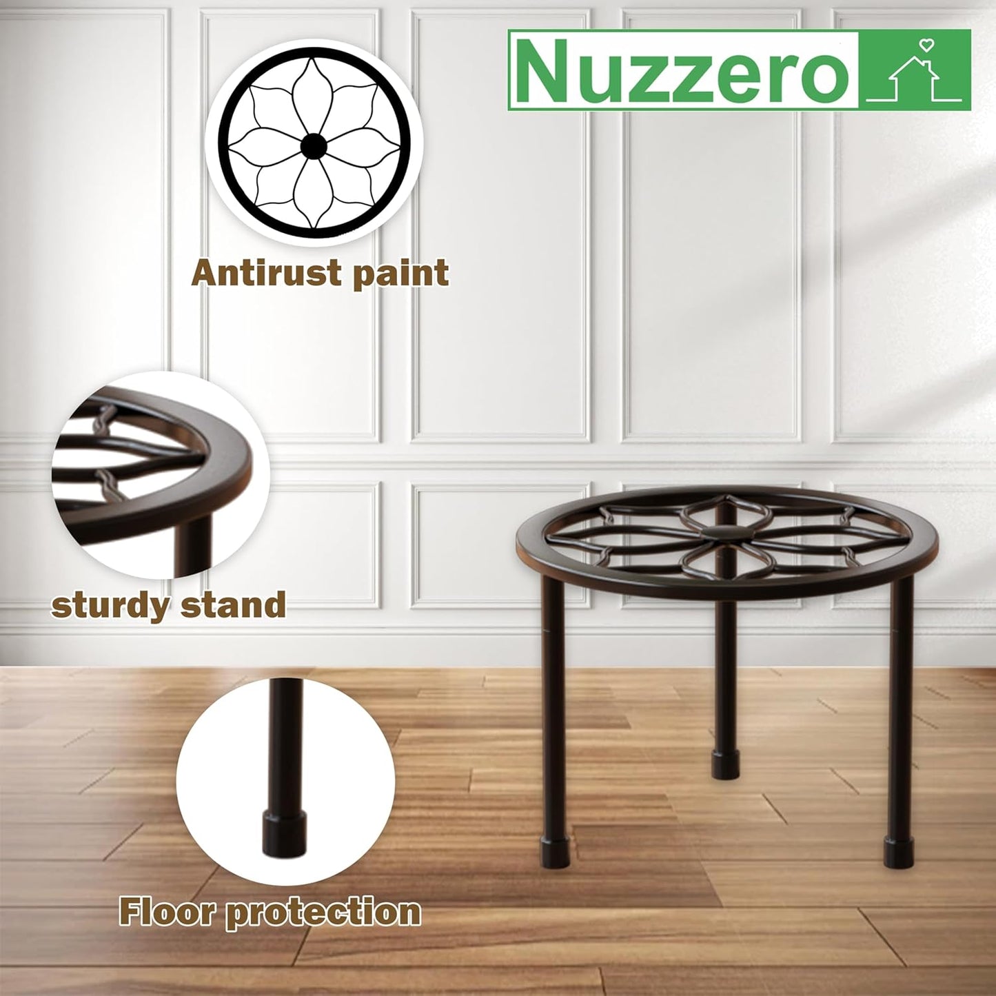 Metal Plant Stand Indoor Outdoor,Indoor Plant Stands for patio rust proof,Heavy Duty Flower Pot Stands for Multiple Plant,Black Potted Plant Holder for Garden Home (5 Pack Black)