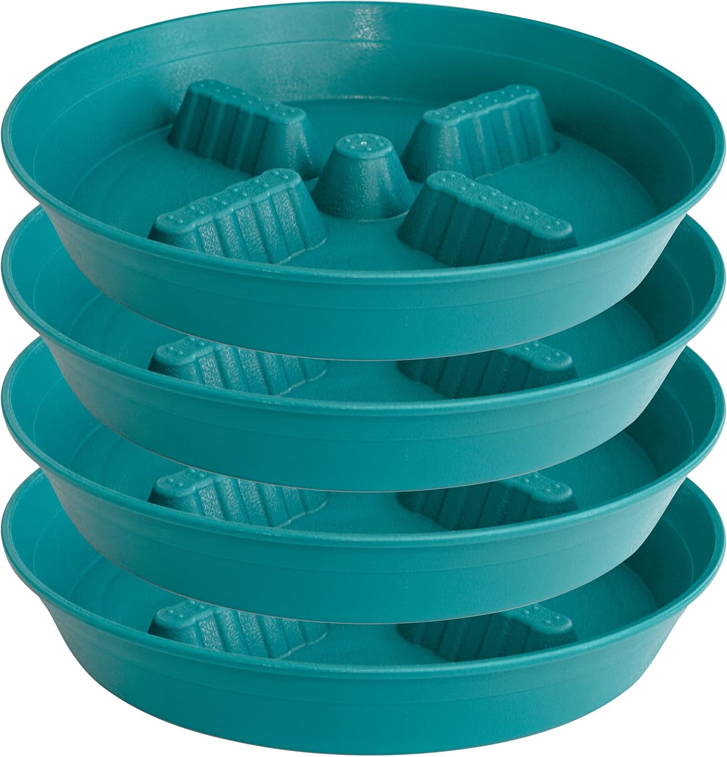 4 Pack Plant Saucer 8 inch, 10 12 14 17 inch, Plant Stand Plastic Plant Saucers for Indoors Outdoor, Heavy Duty Flower Planter Drip Trays for Pots, Pot Saucers for Plants, Grow Bags Saucers