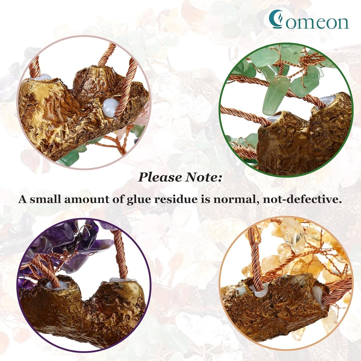 Feng Shui Money Tree Large Pine Tree Style Crystal Quartz Lucky Tree Gem Tree for Office Home Feng Shui Decoration for Wealth/Fortune and Luck (Multicolored)