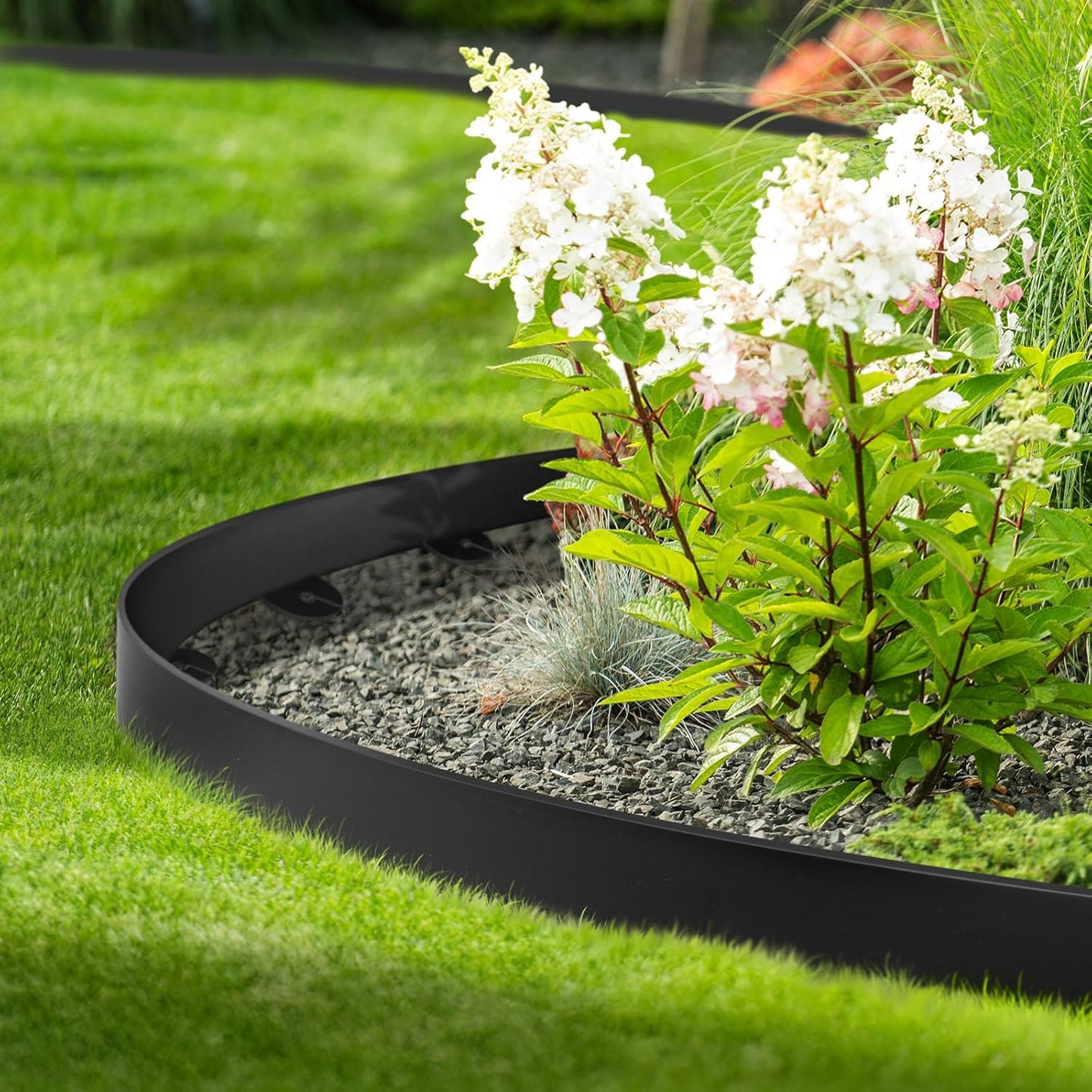 Landscape Edging, 1.5" x 60' Plastic Garden Edging with 60 Pcs Metal Spikes, Flexible Garden Border for Lawn, Landscaping, Flower Beds