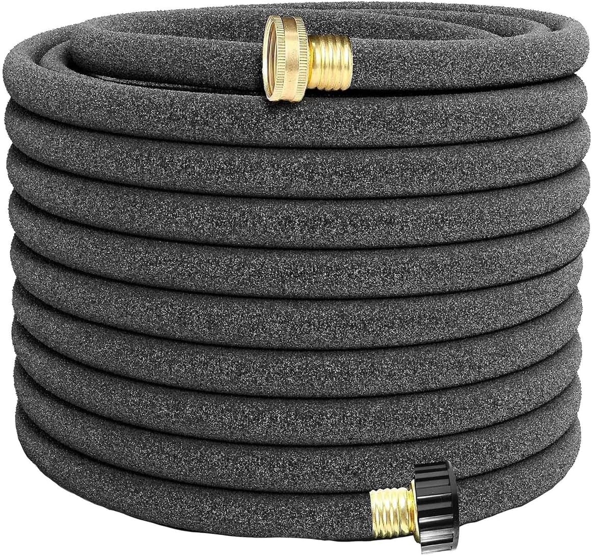 Soaker Hose, 1/2" x 50 FT Round Rubber Garden Soaker Hose, Heavy Duty Water Seeper Soaker Hoses for Foundation Watering, Garden Beds, Garden, Lawn and Plants