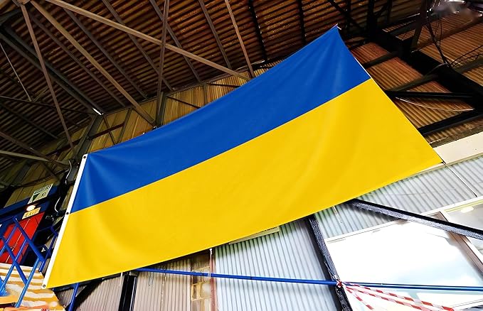 Ukraine Extra Large Flag 12x18FT Giant Ukrainian National Polyester Flag With 5 Grommets For Patriotic Ukrainian Themed Festival Events Party Decoration(Ukraine, 12x18FT)