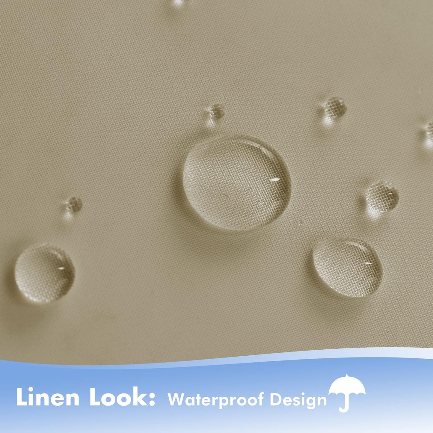 HolidayIdeas Outdoor Sheer Curtains for Patio Waterproof, 4 Panels - 54 x 95 Inch - Light Filtering Voile Outside Curtains Grommet Drapes for Front Porch, Gazebo, Pergola, Backyard, Linen Color