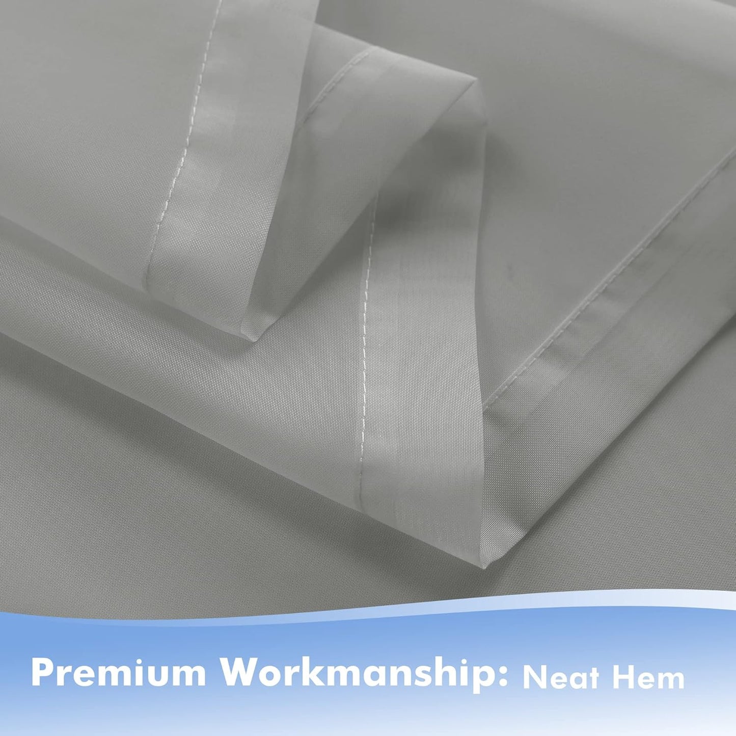 HolidayIdeas Outdoor Sheer Curtains for Patio Waterproof, 4 Panels - 54 x 108 Inch - Cloud Grey Light Filtering Voile Outside Curtains Grommet Drapes for Front Porch, Gazebo, Pergola, Backyard