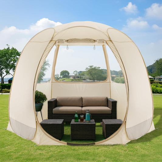 Alvantor Screen House Gazebo, 6-10-15 Person Pop Up Igloo Screened Canopy Tent with Mosquito Netting Sides, Instant UV Resistant Sun Shelter for Garden, Patio, Backyard