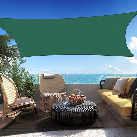16' x 16' Green Square Sun Shade Sail Canopy Durable Fabric UV Block Awning, We Make Custom Sizes