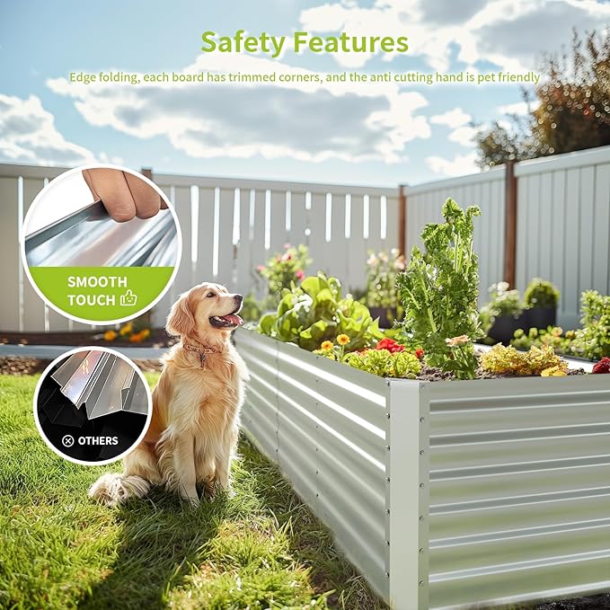 8X2.3X2FT Galvanized Raised Garden Beds Outdoor,Planter Raised Beds for Gardening, Vegetables, Flowers,Large Metal Garden Box,Deep Plant Flower pots Outdoor.