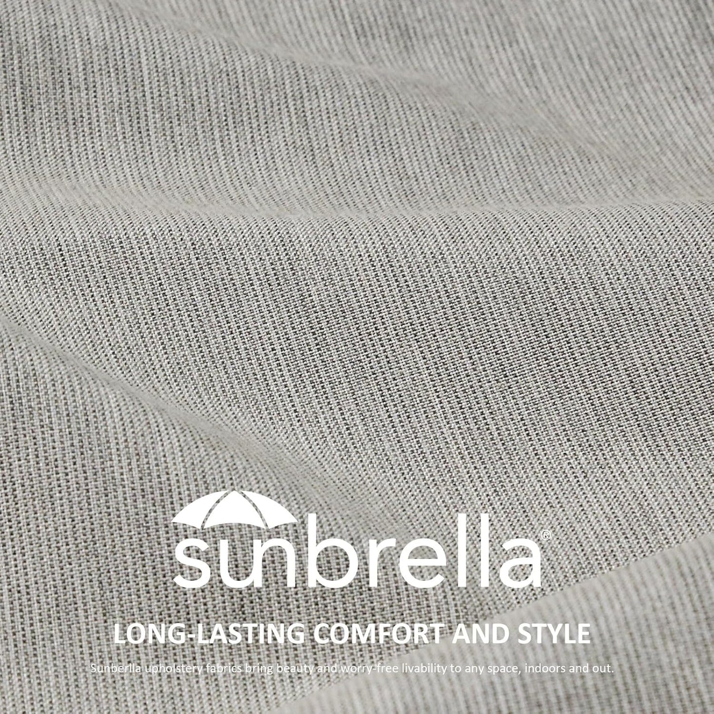 Sunbrella Round Corner Seat Cushions, 17" x 16" x 2", Set of 4, Indoor Outdoor Water Repellent Universal Chair Pads with Ties for Patio Furniture, Garden Dining Chairs, Specrtum Pebble