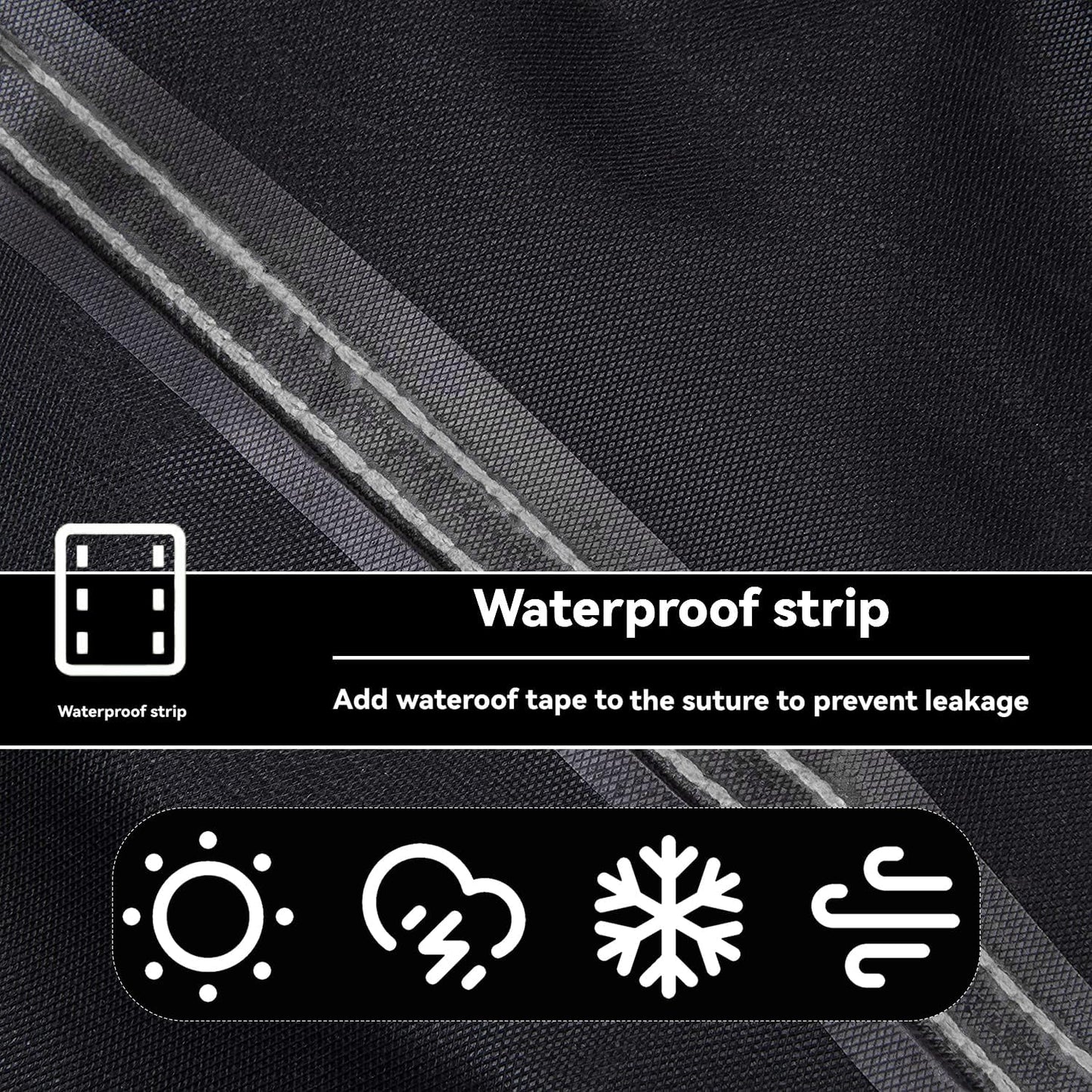 Patio Coffee Table Cover Black Heavy Duty Waterproof Cover 46" L x 26" W x 13" H for Rectangular Coffee Table