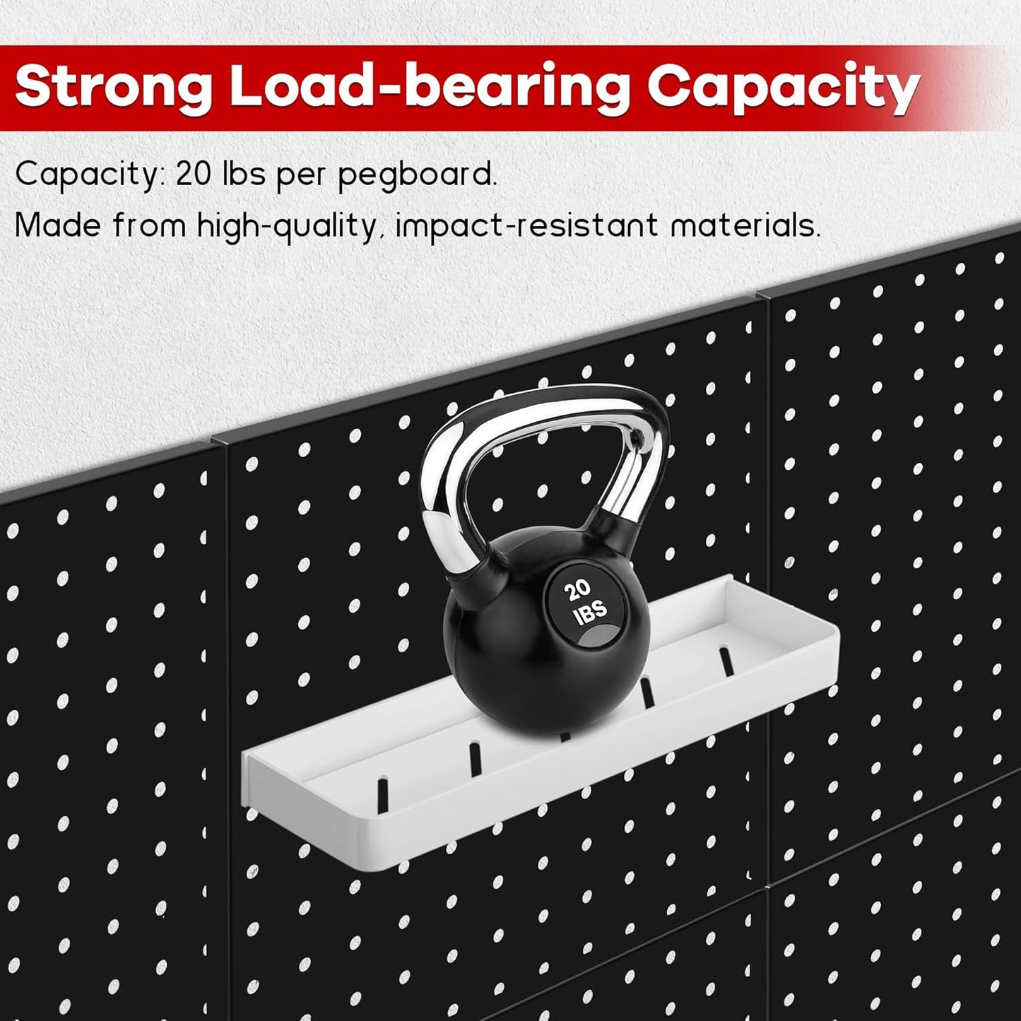 Pegboard Panels 8 Packs Metal Black, Heavy Duty Steel Peg Boards Wall Tool Organizer with Screw for Garage, Tool Storage, Office Organization, Craft Room, Kitchen