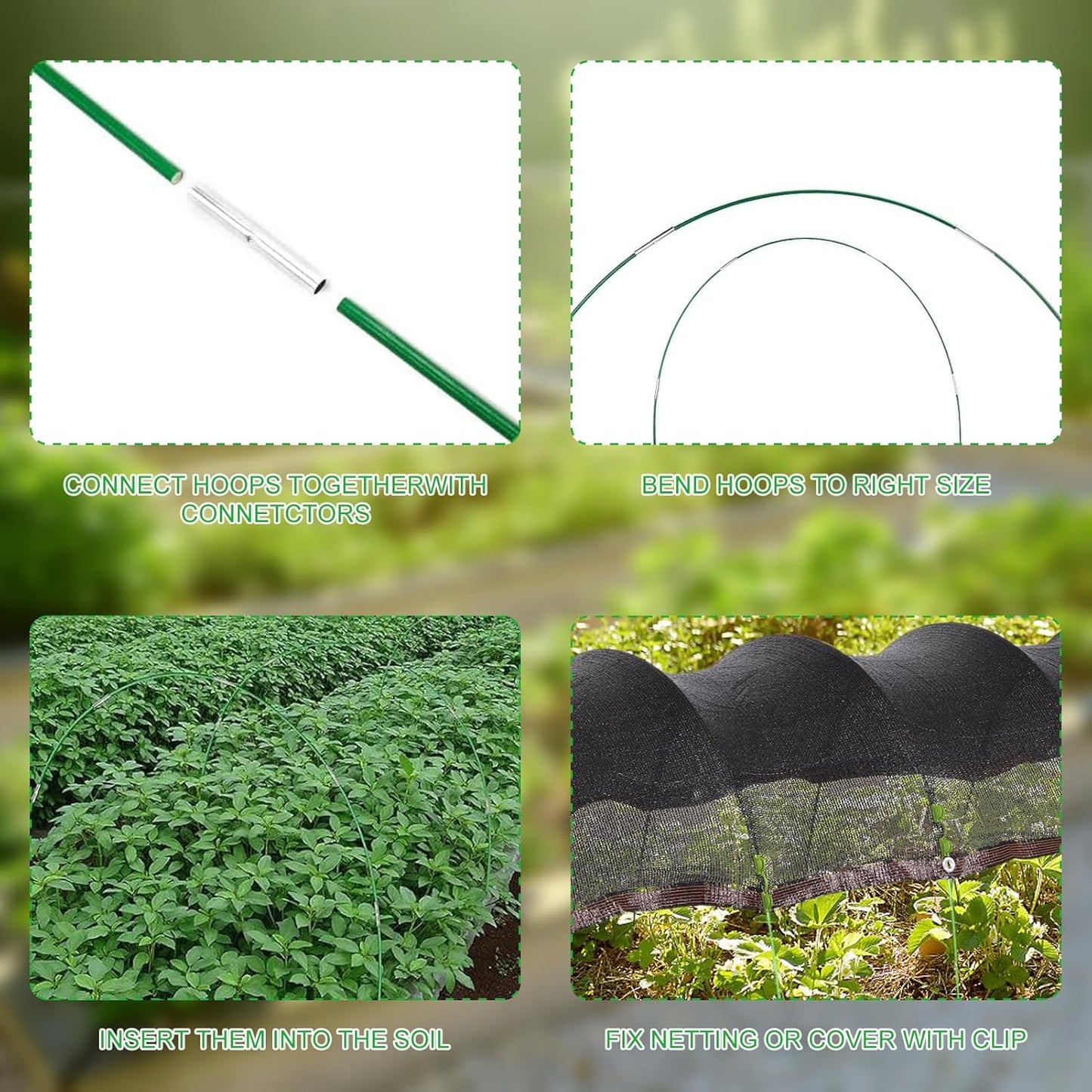 78.7"x39.4" Garden Shade Kit, 70% Garden Sun Shade Cloth with Hoops for Plants Heat Protection, Raised Garden Bed Shade Cover Plant Sun Shade for Outdoor Vegetables