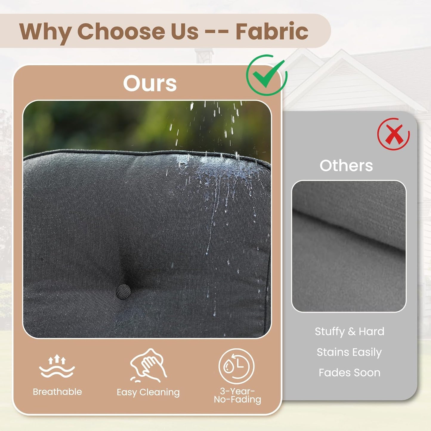 HOOOWOOO Patio Furniture Set,Outdoor High Back Loveseat Set,All Weather Wicker 2-Seater-Sofa Love Seat with Table,Black