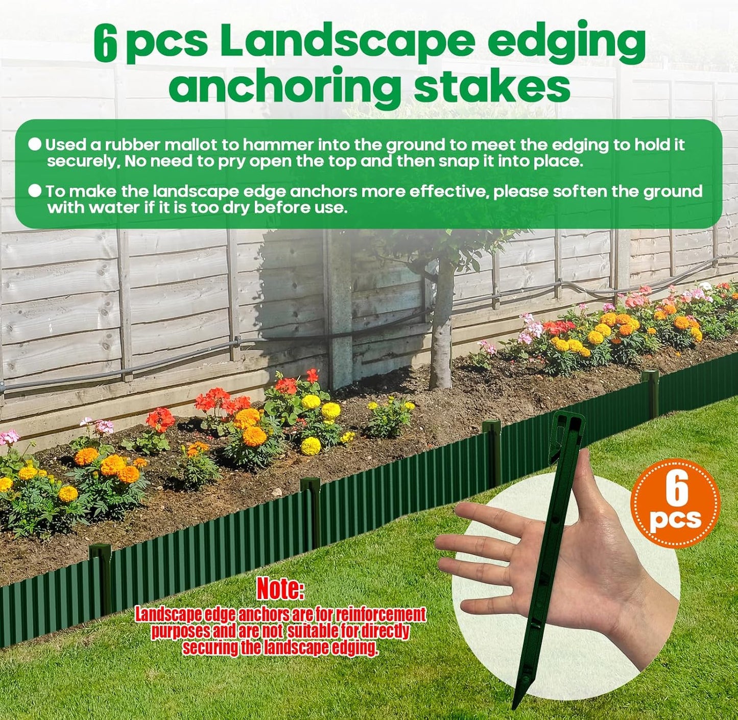 Corrugated Metal Garden Edging,Sturdy Tall Landscape Edging Borders with 6pcs Anchor Stakes, Perfect DIY for Flower Beds, Lawn and Pathway,Tree Surrounds,Paver Edges (Green 10"×20FT)