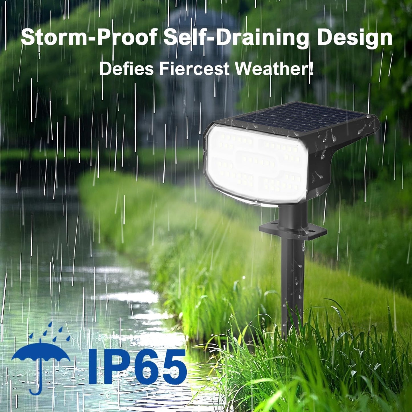 Solar Spotlights, Super Bright LED, 2 CCT Warm & Cool Light, Solarspot Lights for Outside Landscape Auto On/Off -2 Pack