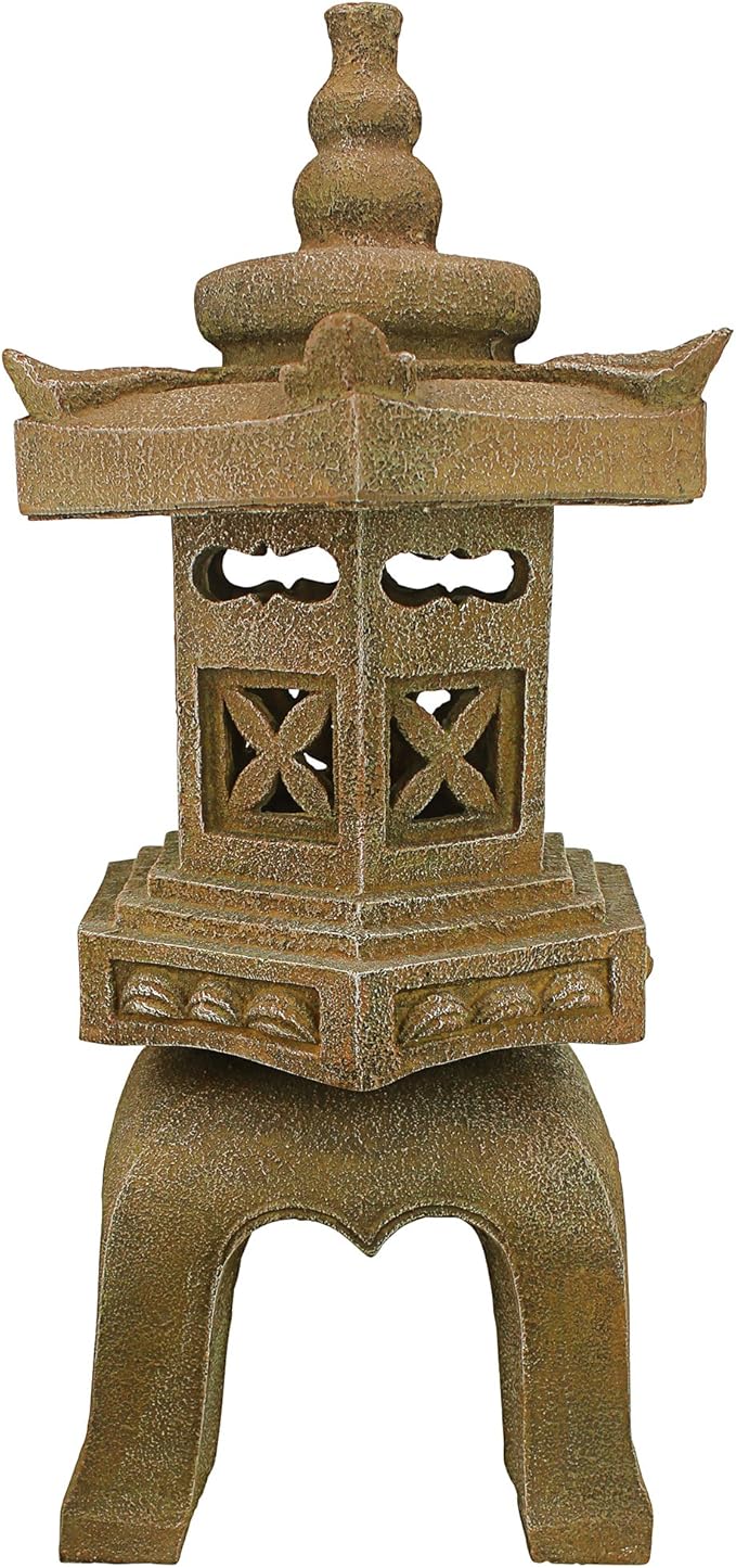 Design Toscano SS8577 Sacred Pagoda Lantern Asian Decor Garden Statue, Large, Gothic Stone