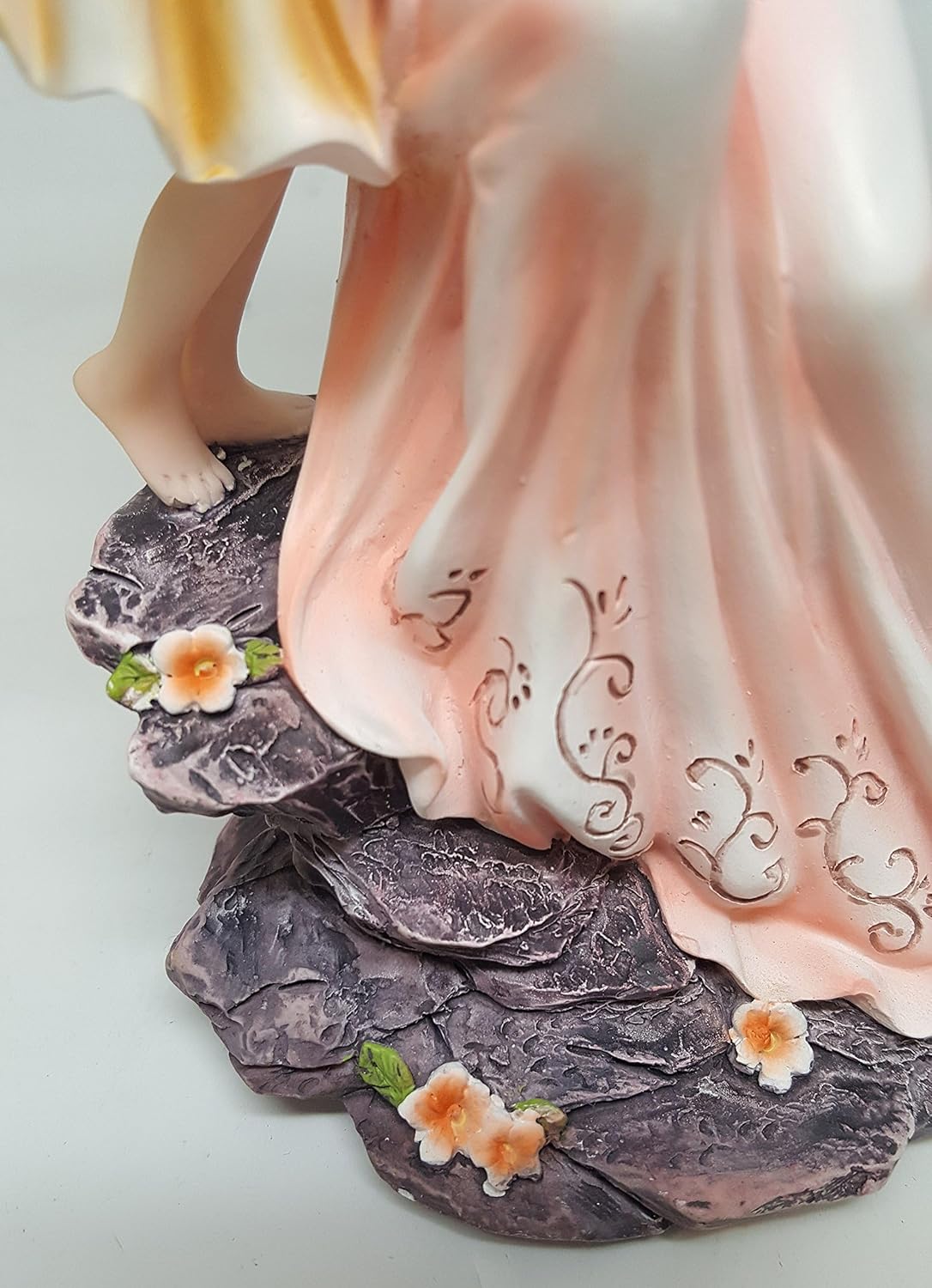 PTC 8.75 Inch Mother and Baby Orange Winged Fairy Statue Figurine