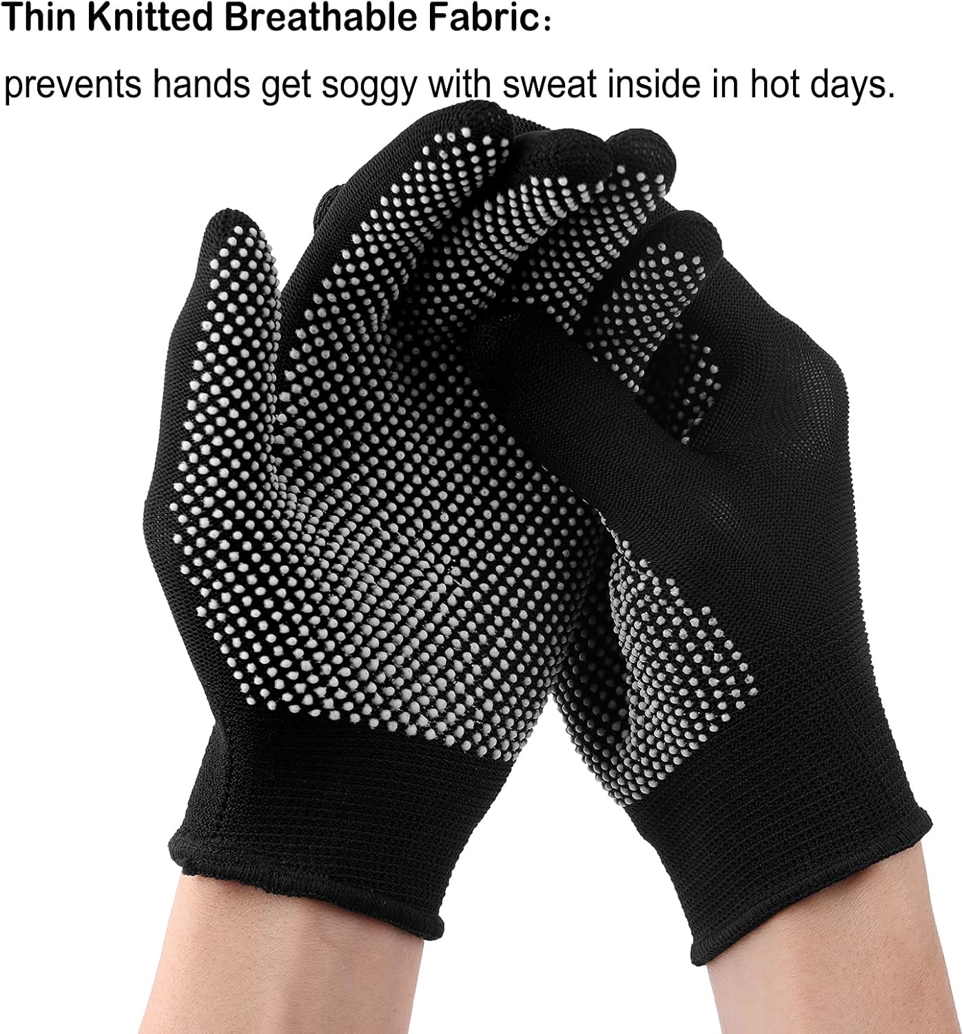 24Pcs Work Gloves Anti-slip Knitted Stretchy Cloth Glove Thin Moist Glove Liners