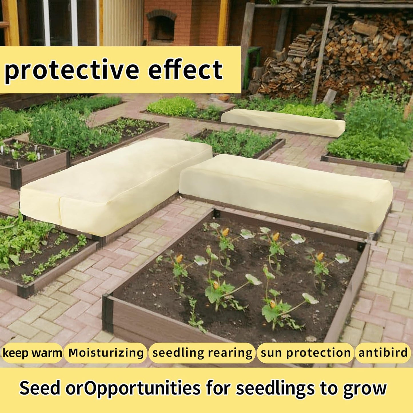 Rectangular Plant Protector, Winter Outdoor Garden Plant Frost Protection Blanket Bag, 2 Pieces, 51 x 27.5 x 17.7 inches