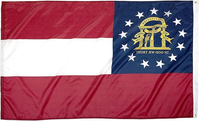 FlagSource Georgia Nylon State Flag, Made in the USA, 4x6'