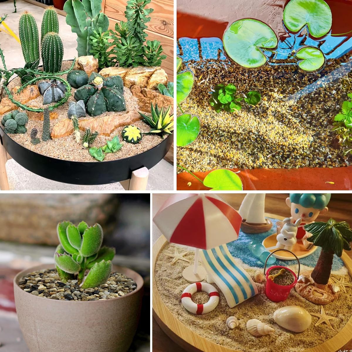 10lbs Aquarium Gravel, 1/8"(2-4mm) Natural River Rocks Succulent Cactus Pea Gravel for Plants, Fish Tank, Decorative Pebbles for Gardening, Flower Pots, Vase Fillers, Landscaping