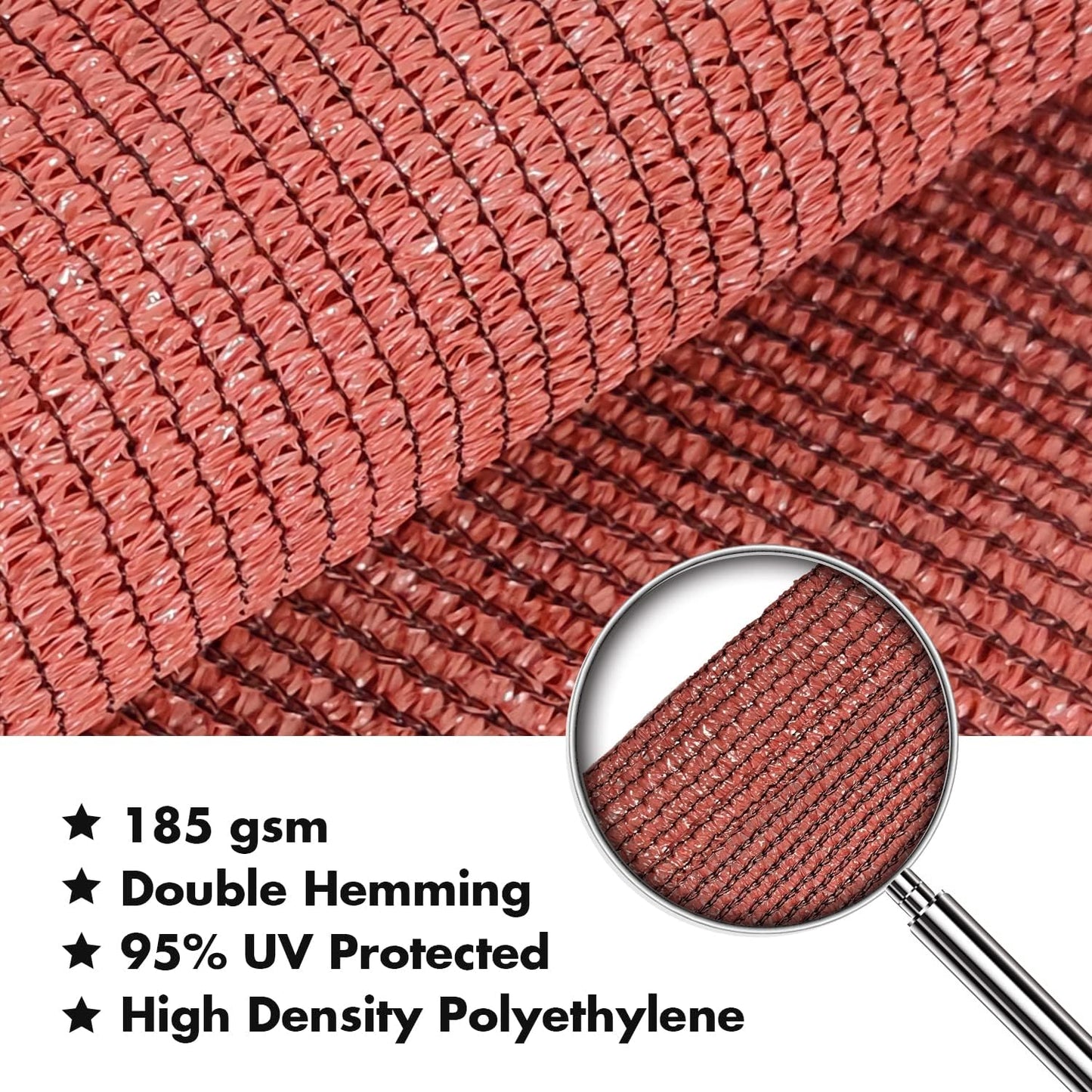 KANAGAWA 9'X12' Rust Red Custom Size Sun Shade Sail Rectangle UV Block Canopy Cover for Patio Backyard Lawn Garden Outdoor (Customized Available)