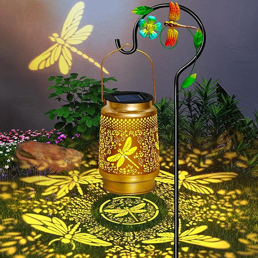 TEDOF Solar Lanterns Outdoor Waterproof,Dragonfly Solar Lights Garden Decor Gifts for Mom Women Grandma Decoration Outside for Yard, Patio,Backyard,Porch