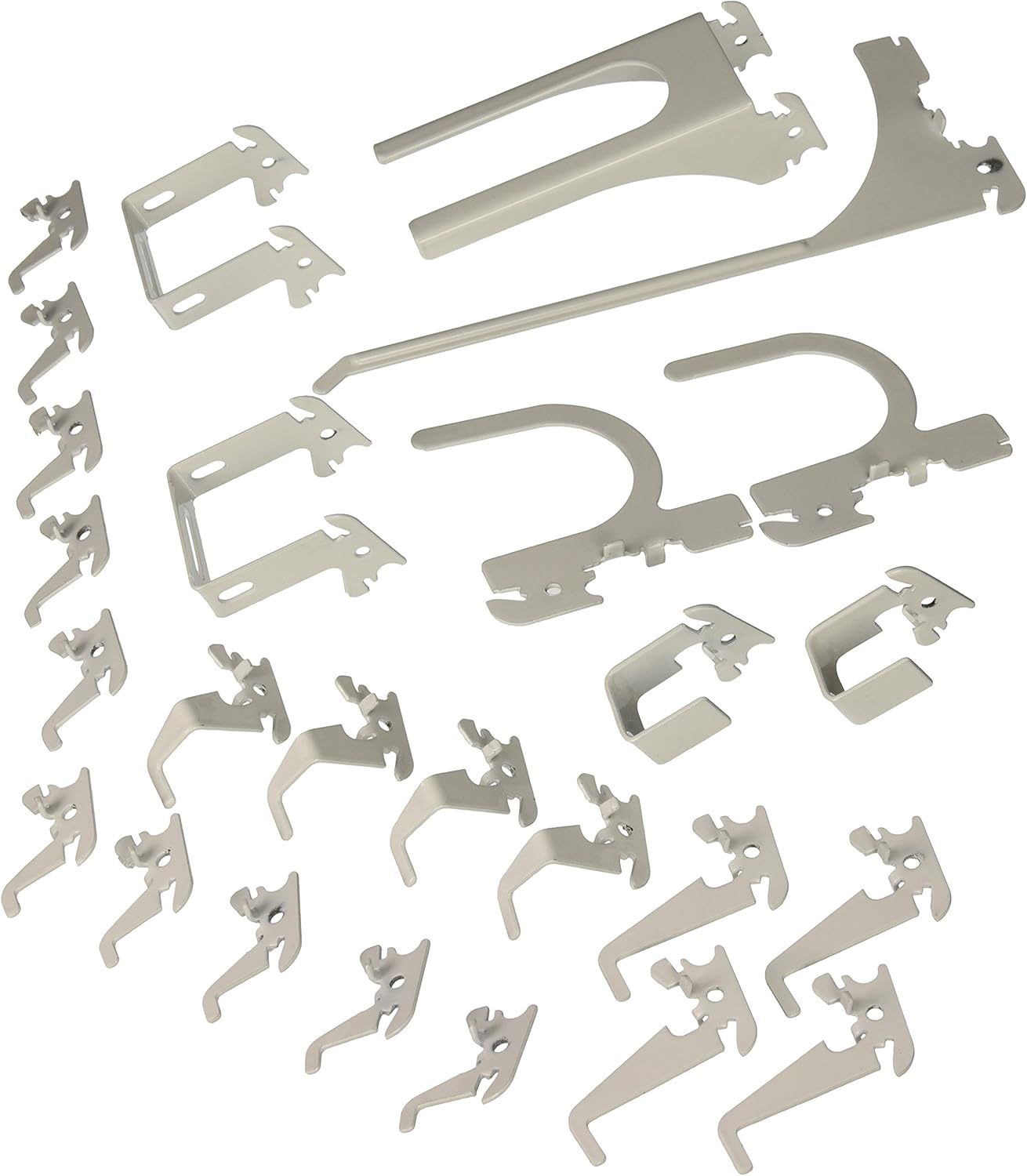 Wall Control 4 ft. Metal Pegboard Organizer - Standard Tool Storage Kit & Deluxe Hook Assortment for Slotted Tool Board - White