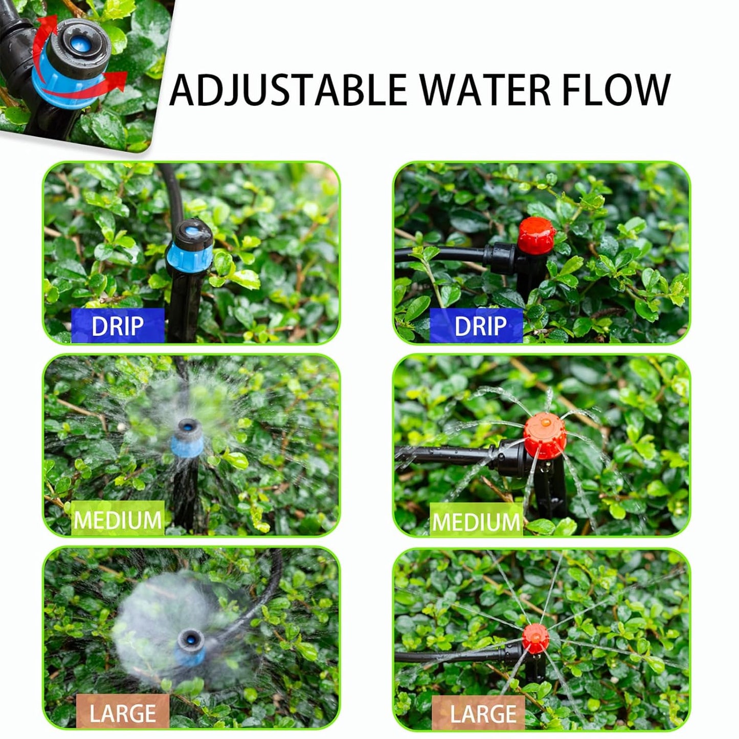 250ft Drip Irrigation Kit, Quick-Connect Plant Watering System for Greenhouse, Automatic Sprinkler System for Yard,Garden Watering Misting with Irrigation Tubing Adjustable Emitter Ground Stake