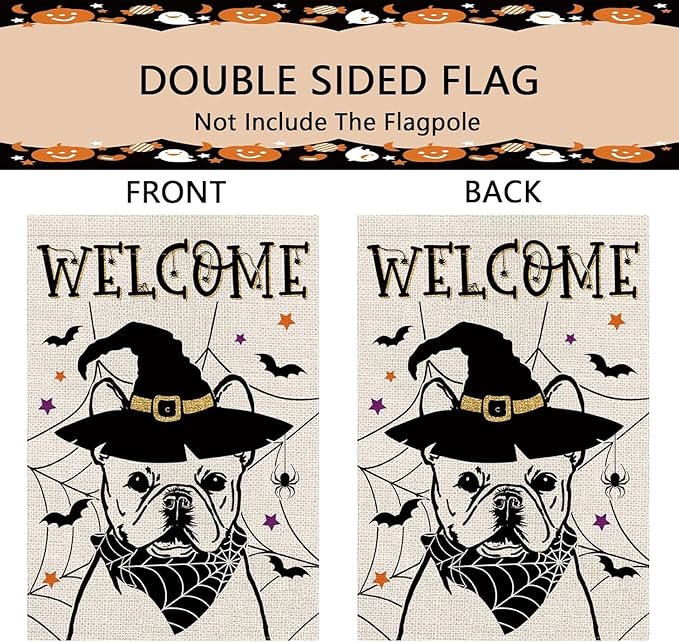 Seasonal Garden Flags French Bulldog Dog Double Sided Flags Set of 11 Holiday Farmhouse Indoor Outdoor Yard Lawn Decorations 12.5x18 Inch