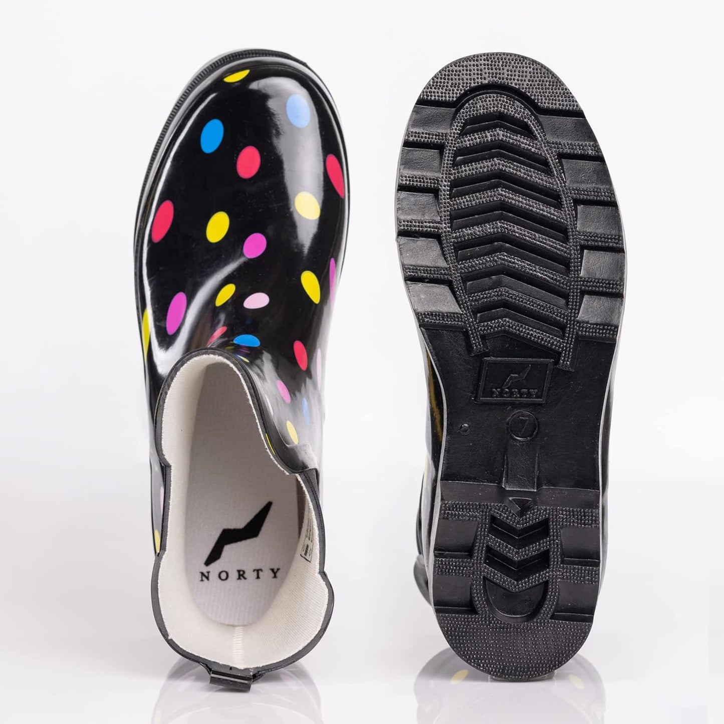 NORTY - Womens Ankle Rain Boots - Ladies Waterproof Winter Spring Garden Boot runs ½ size large