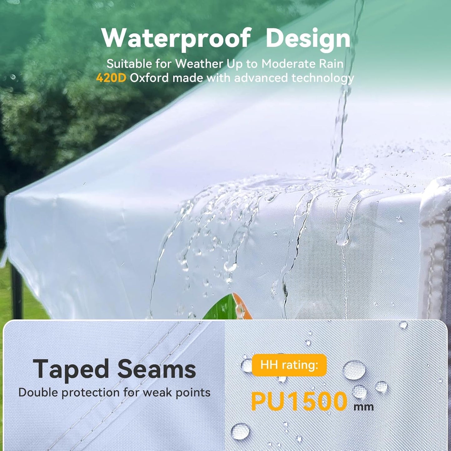 COBIZI 10x20 Pop up Canopy Heavy Duty with 6 Sidewalls, Easy Set-up Commercial Outdoor Party, 100% Waterproof Wedding Canopy Gazebo, 3 Height Adjustable with Wheeled Bag,White