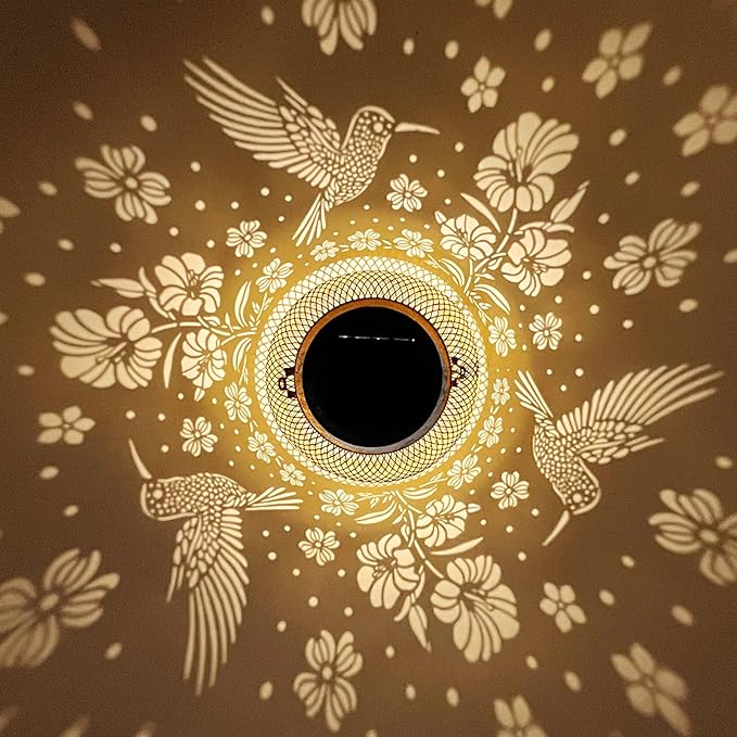 Solar Lanterns Outdoor Waterproof Hummingbird Garden Decor Birthday Gifts for Women Mom Grandma Hanging Solar Lights Metal Decoration Outside for Yard, Patio, Backyard, Porch, Pathway