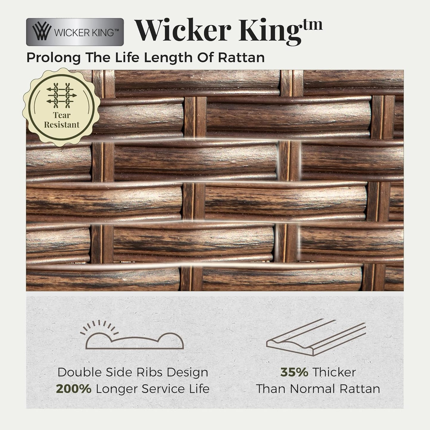 Patio Furniture Sofa, 3-Seat Patio Sofa Steel Frame Outdoor Sectional Couch with Deep Seating and 5.75” Cushions for Lawn Backyard Porch Deck, Grey