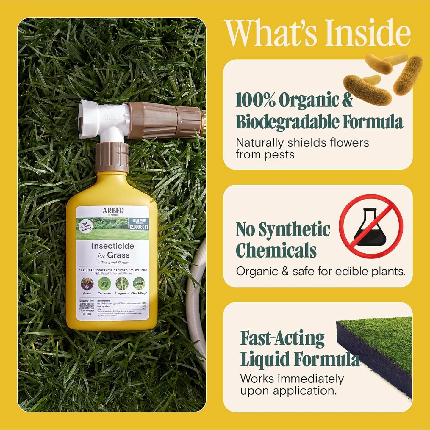 Arber Organic Liquid Concentrate for Indoor and House Plants | Natural Gardening (RTS Insecticide Lawn, Tree & Shrub)