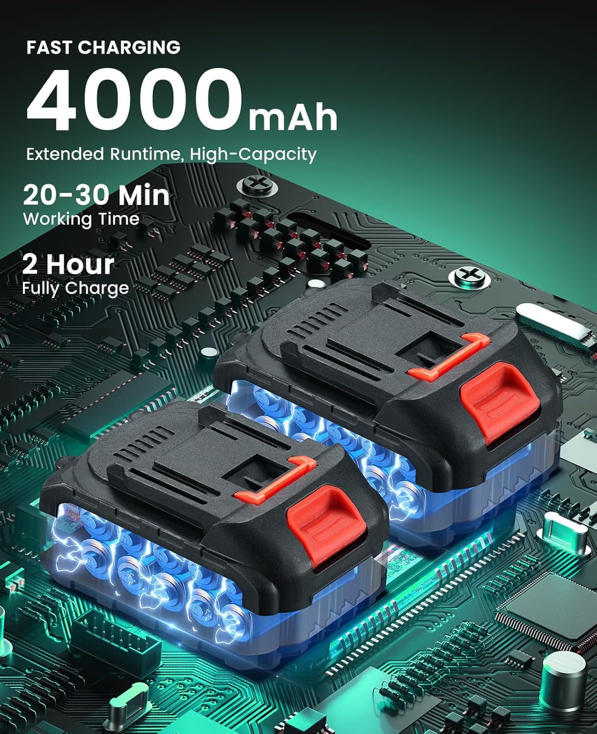 Electric Weed Wacker Cordless, Brushless Grass Trimmer with 2 21V 4.0Ah Batteries and Charger,4 Types of Blades String Trimmer, Weed Eater Battery Powered with Shoulder Strap, Lawn Edger Tool