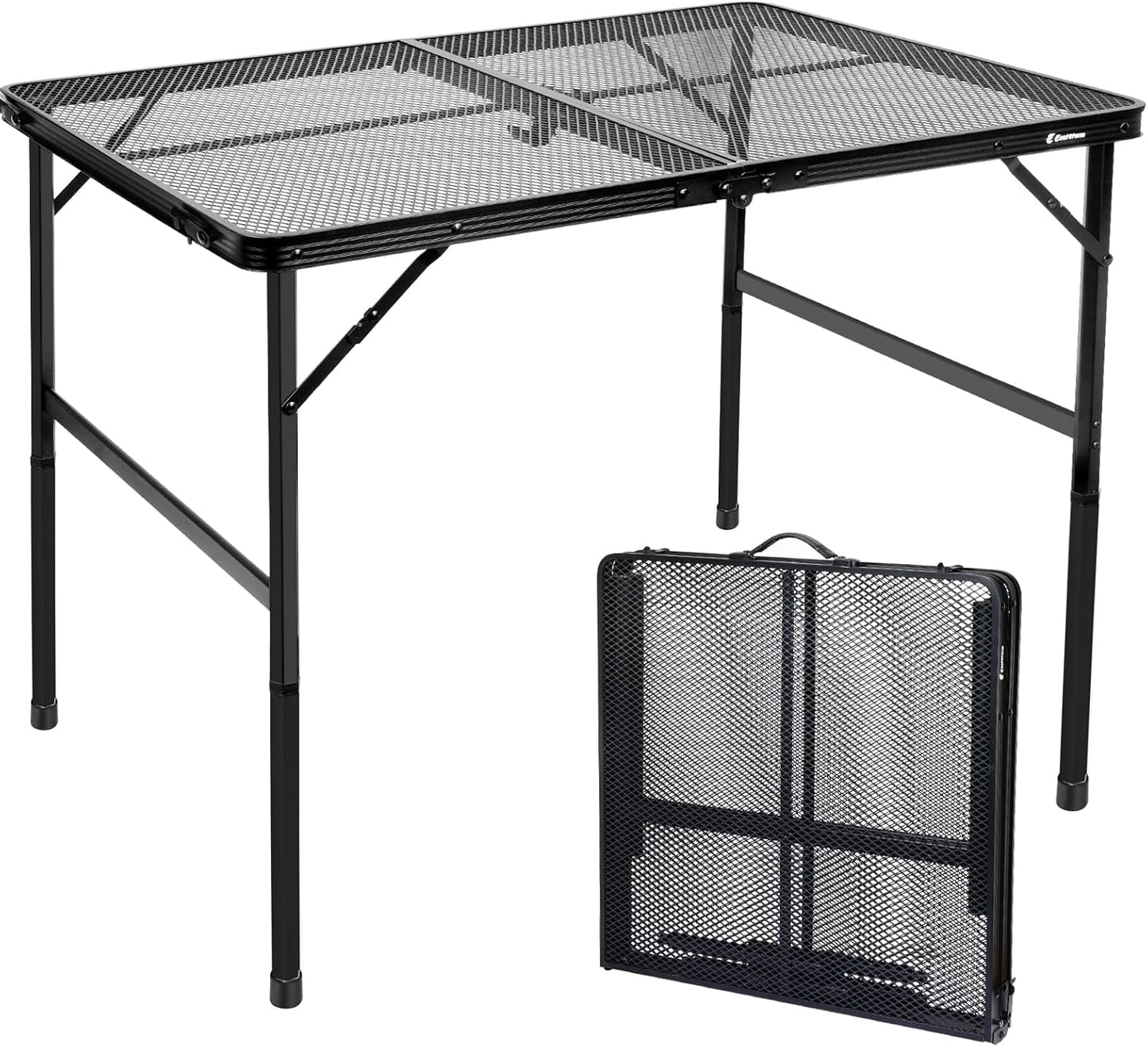 Folding Table, Easy for Storage, Compact Portable Picnic Table for Grill, Outdoor Camping, Garden, Patio, Dining, BBQ, Party, Market, 4Ft (Large, Black)